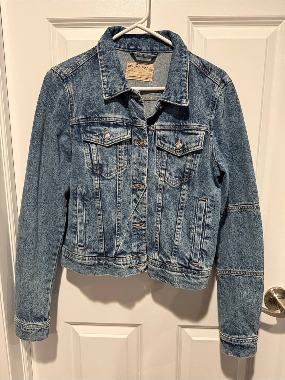 Free People Faded Blue Denim Jacket - Picture 1 of 3